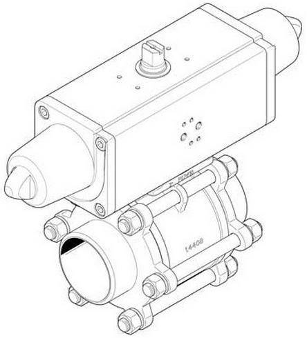 "Кран шаровой VZBA-3""-WW-63-T-22-F0710-V4V4T-PS180-R-90-4-C"