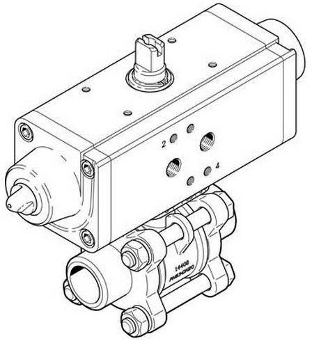 "Кран шаровой VZBA-3/8""-WW-63-T-22-F0304-V4V4T-PS15-R-90-4-C"