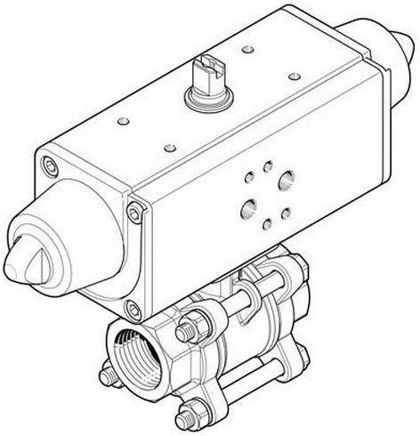 "Кран шаровой VZBA-11/4""-GG-63-T-22-F0405-V4V4T-PS53-R-90-4-C"