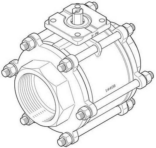 "Кран шаровой VZBA-4""-GG-63-T-22-F10-V4V4T"
