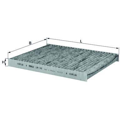 Элемент салонного фильтра с активированным углем. Mahle LAK 142