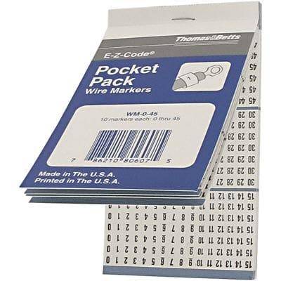 Печатная маркировочная книжка Thomas & Betts WM-0-45