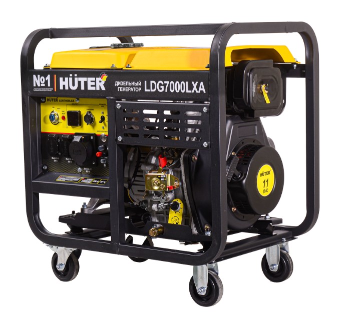 Генератор дизельный с воздушным охлаждением HUTER LDG  7000LXА открытая 64/2/8