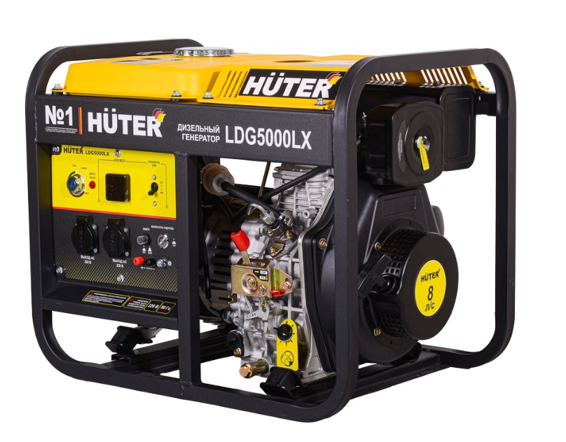 Генератор дизельный с воздушным охлаждением HUTER LDG  5000LX открытая 64/2/7